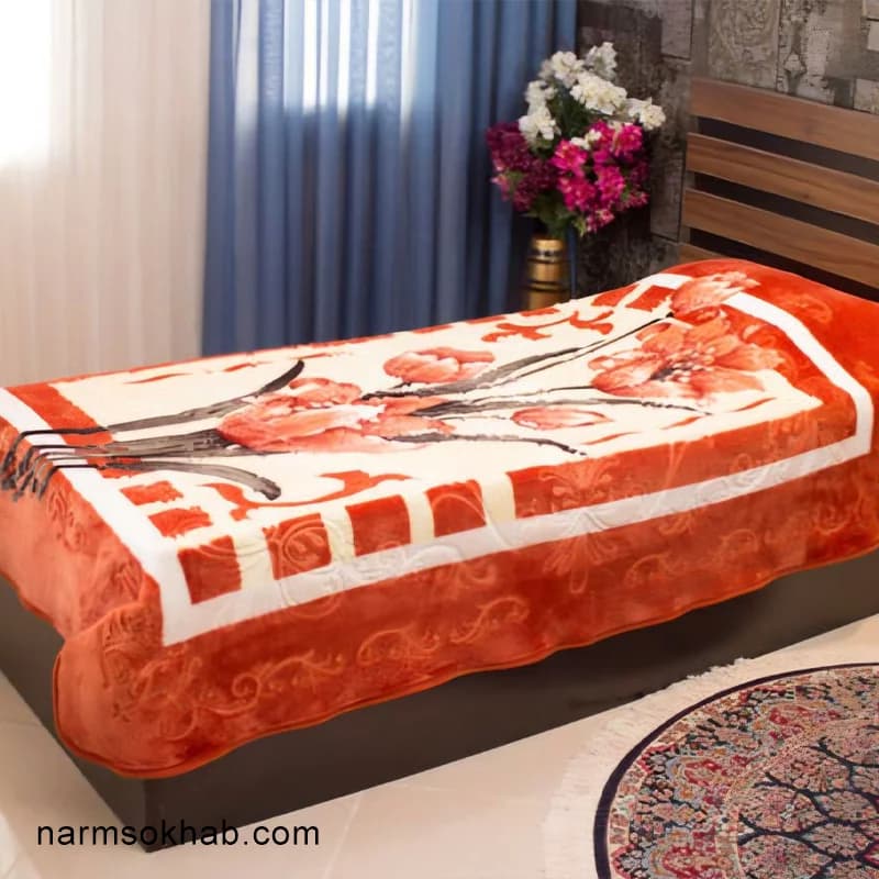 پتو درناژ گلدار یک نفره + عمده — تصویر ۳