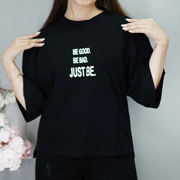 تیشرت باکسی Just be بغل چاک – 599