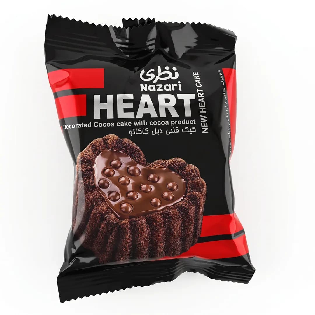 کیک قلبی کاکائویی 45 گرمی نظری