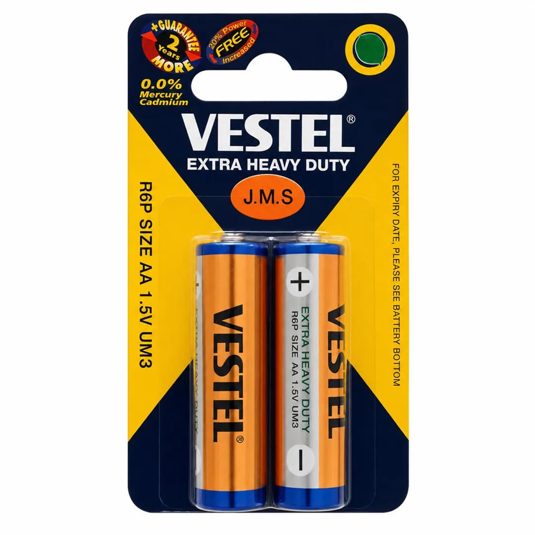 باتری قلمی وستل Extra Heavy Duty AA 1.5V بسته 2 عددی (کارتی)