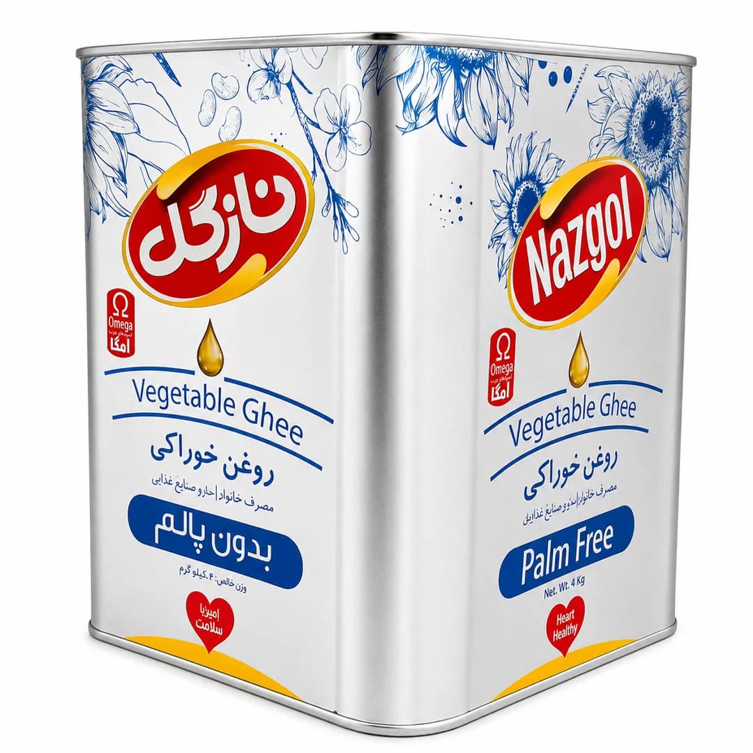 روغن خوراکی نیمه‌جامد بدون پالم نازگل ۴ کیلوگرمی — تصویر ۲