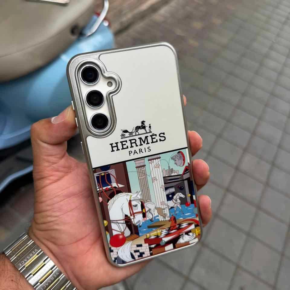 قاب گوشی Hermès سفید ستون C4779 | قاب گوشی لوکس هرمس — تصویر ۴