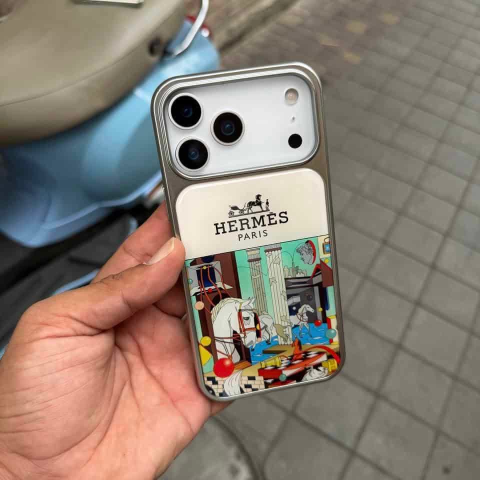 قاب گوشی Hermès سفید ستون C4779 | قاب گوشی لوکس هرمس — تصویر ۲