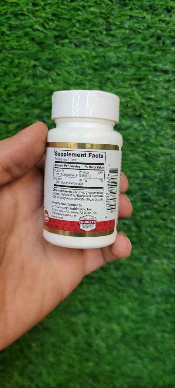 ویتامین دی ۶۰ عددی ۲۱سنتری | 21st Century Vitamin D3 25mcg (1000 IU) — تصویر ۲