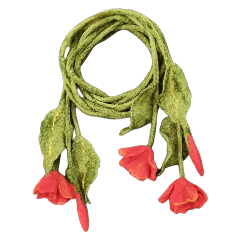 Felted Wool Fancy shawel with 3 anemone and 2 Buds – Hoorfelt Brand