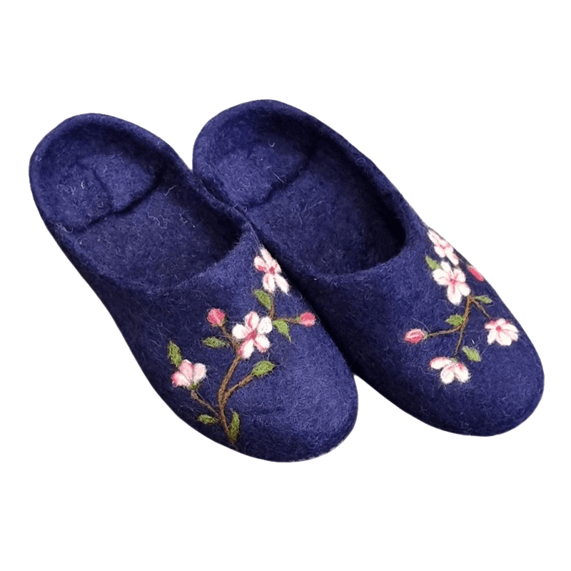 Felt Slippers Blossom Design – Horfelt Brand
