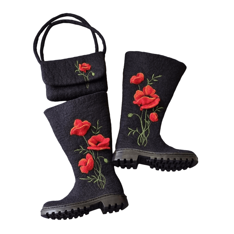 Felt Set Anemone Design Bag & Boots – Hoorfelt Brand