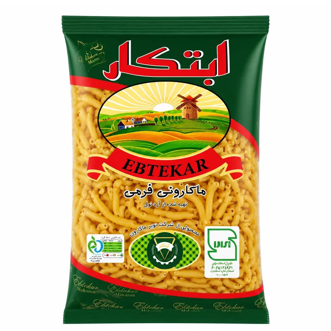 ماکارونی فرمی ابتکار مدل لوله‌ای خمیده – ۱۰۰۰ گرم