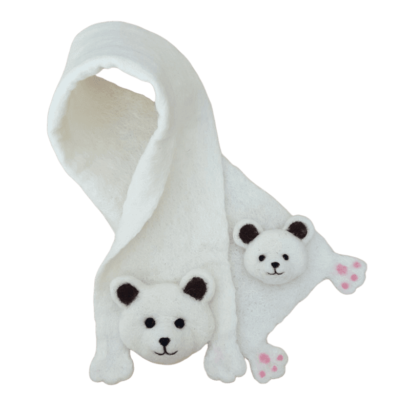 Bear-Design Felt Neck Warmer and Brooch Set – Hoorfelt Brand