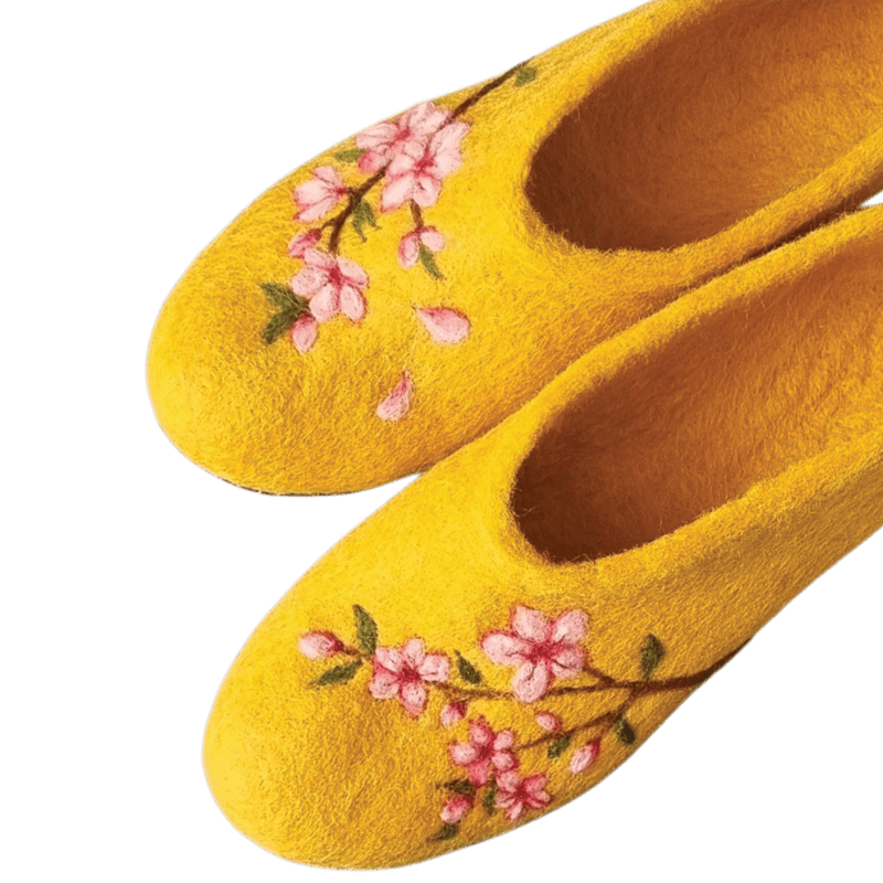 Flat Blossom Felt Slippers – Hoorfelt Brand — تصویر ۴