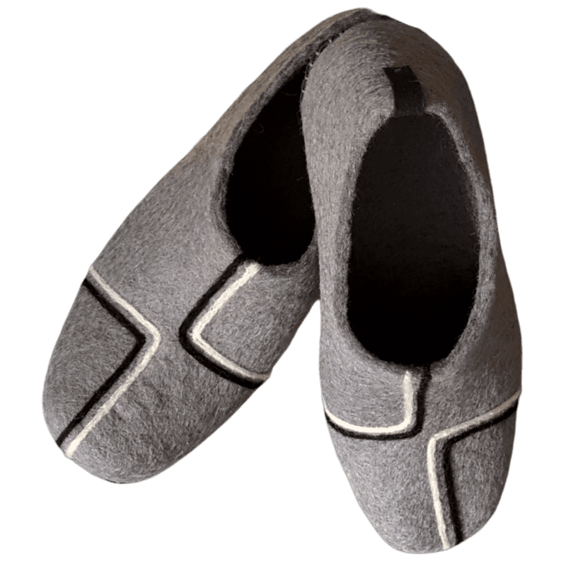 Striped Felt Slippers – Hoorfelt Brand — تصویر ۳