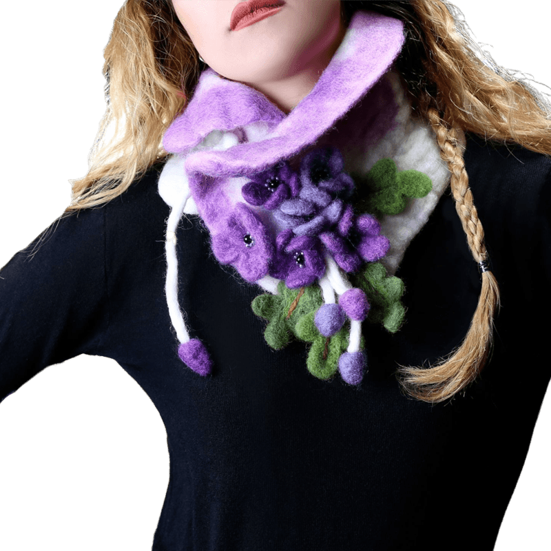 Hoorfelt Brand Collar Scarf – Colored Blossom Design 2 — تصویر ۲