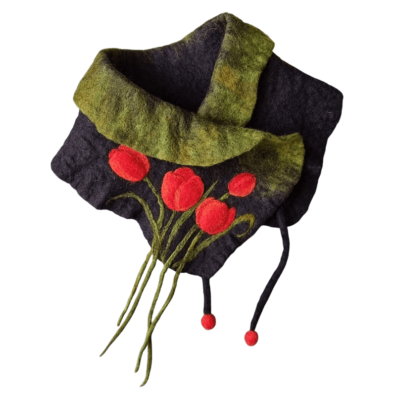 Hoorfelt Brand Collar Scarf – Tulip Design — تصویر ۴