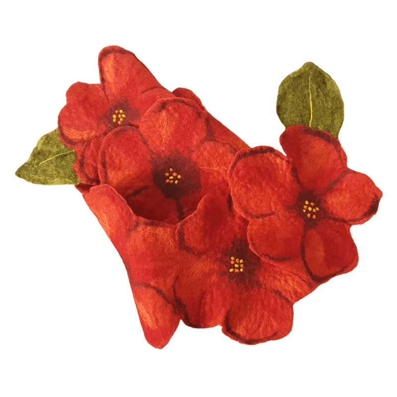 Fantasy Felt Shawl with Poppy Design – Horfelt Brand
