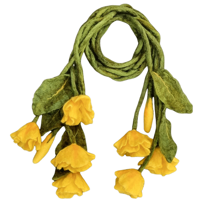 Fantasy Felt Shawl with 7 Tulips and 2 Buds – Horfelt Brand