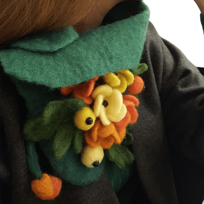 Felt Collar Scarf Colorful Blossom – Horfelt Brand