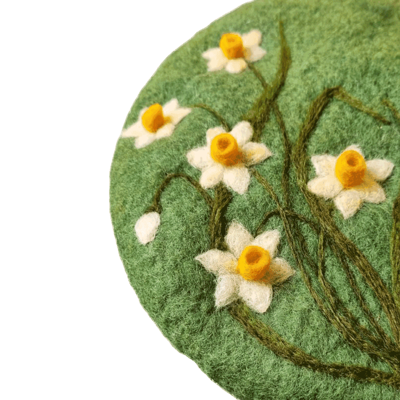 Beret Hat with Narcissus Design – Hoorfelt Brand — تصویر ۲