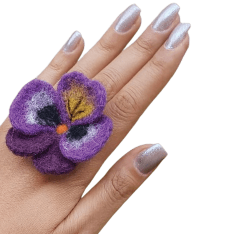 Felted Violet Ring 1 – Hoorfelt Brand