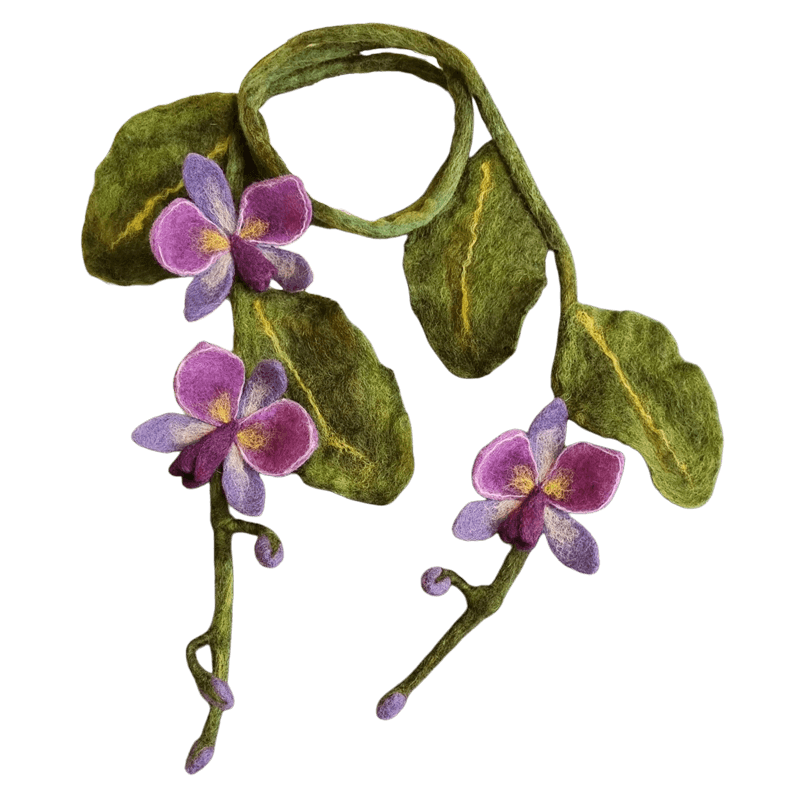 Orchid Design Felted Necklace – Hoorfelt Brand