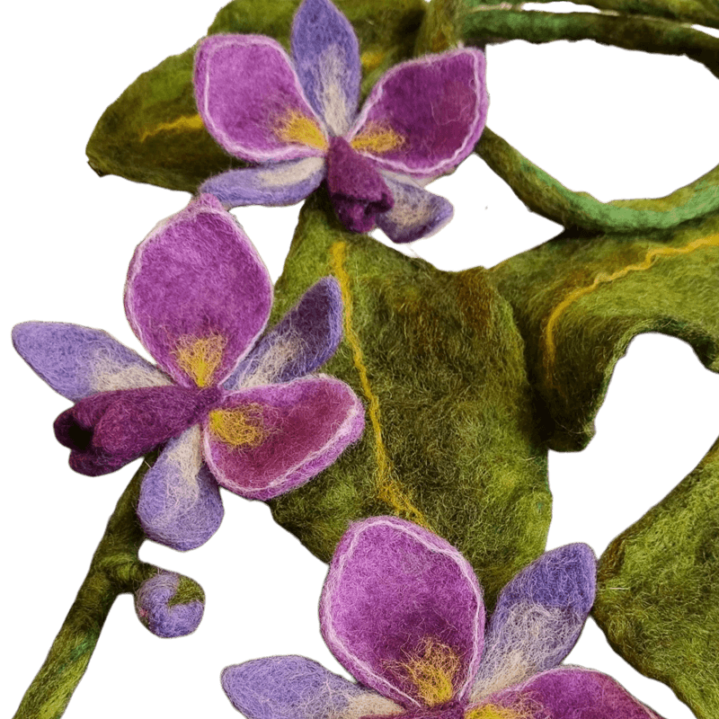Orchid Design Felted Necklace – Hoorfelt Brand — تصویر ۳