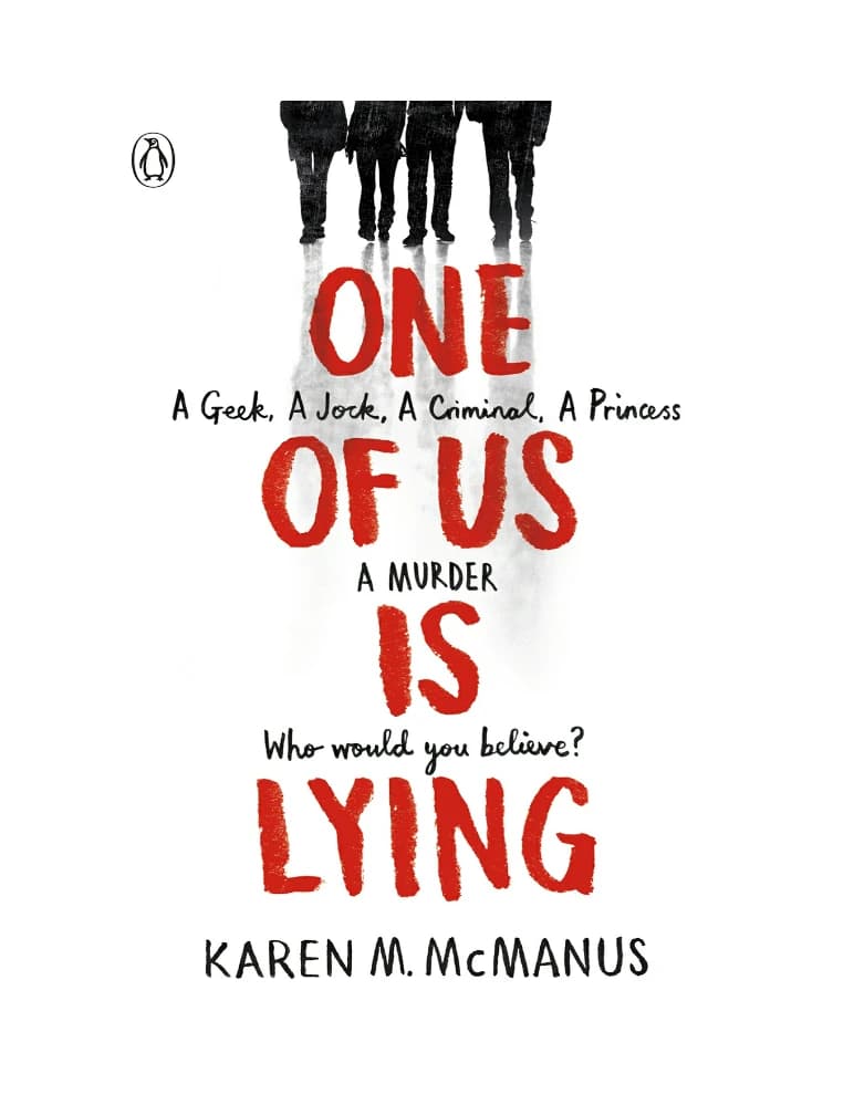 کتاب One of Us Is Lying (یکی از ما دروغ می‌گوید) نسخه انگلیسی PDF | کارن ام. مک‌مانوس (Karen M. McManus)