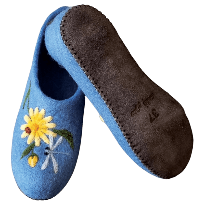 Chamomile Design Felt Slippers – Horfelt Brand — تصویر ۲