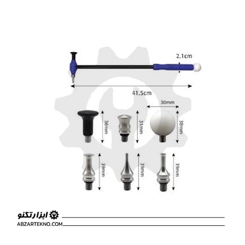 چکش کربنی ۶ سر صافکاری بدون رنگ مدل H2198 — تصویر ۲