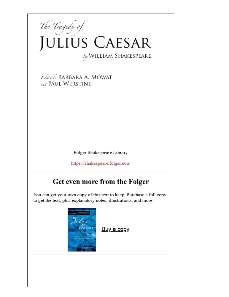 کتاب Julius Caesar (ژولیوس سزار) نسخه انگلیسی PDF | ویلیام شکسپیر (William Shakespeare)