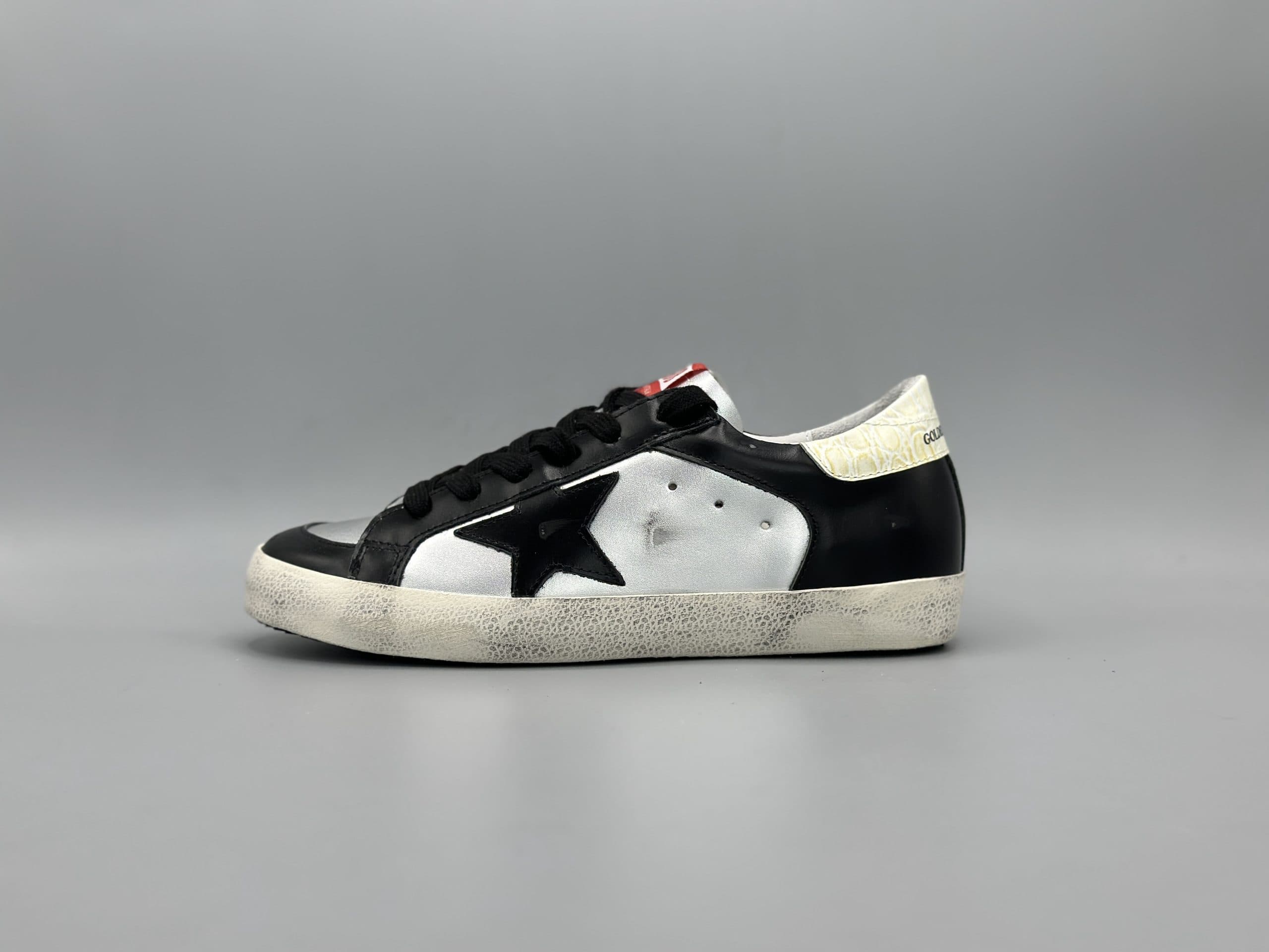 کتانی گلدن گوس ال تی دی چرم نقره مشکی کرم/Golden Goose Limited Edition