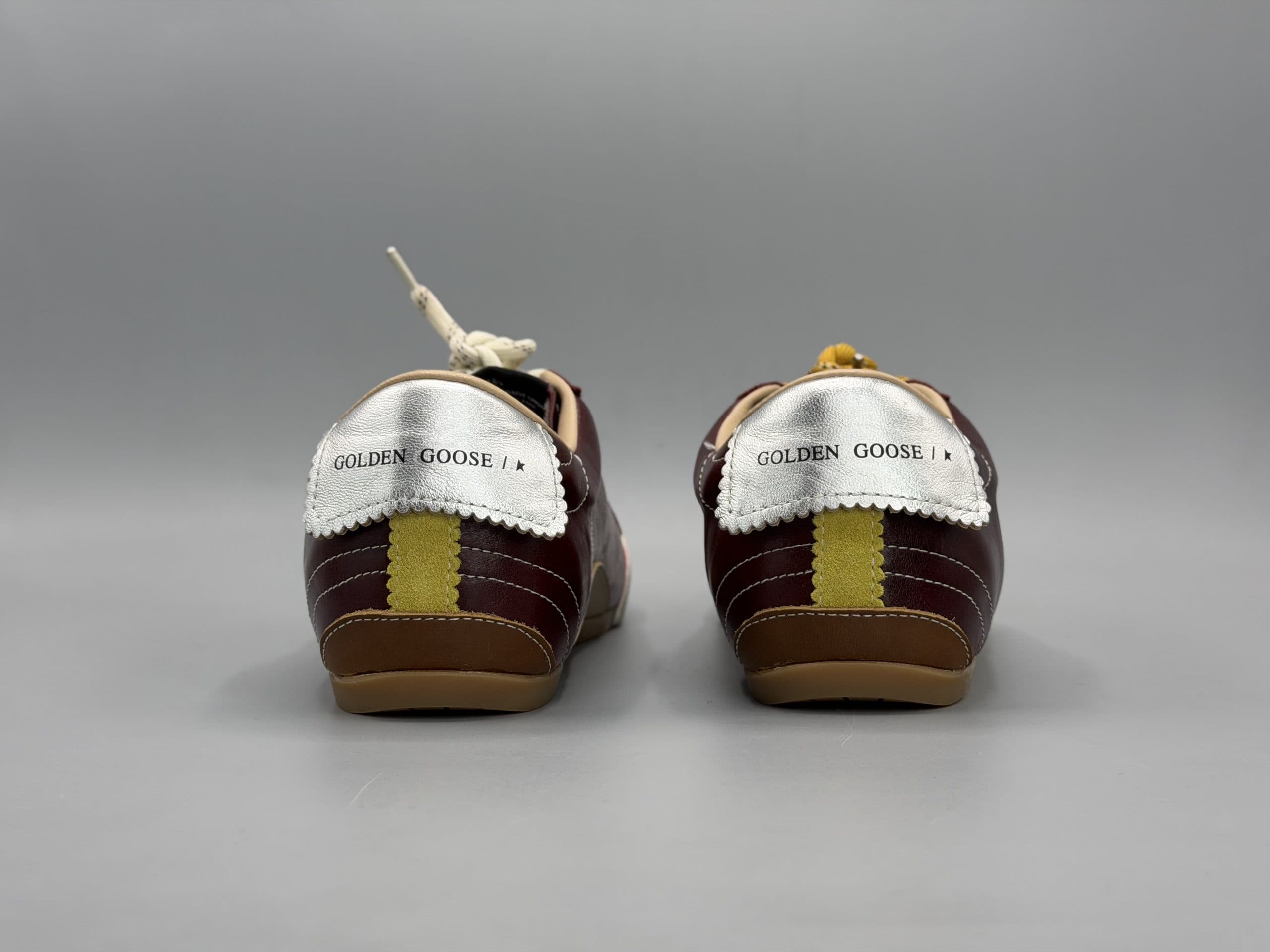 کتانی گلدن گوس ترو استار چرم عنابی زرد/Golden goose True star — تصویر ۶