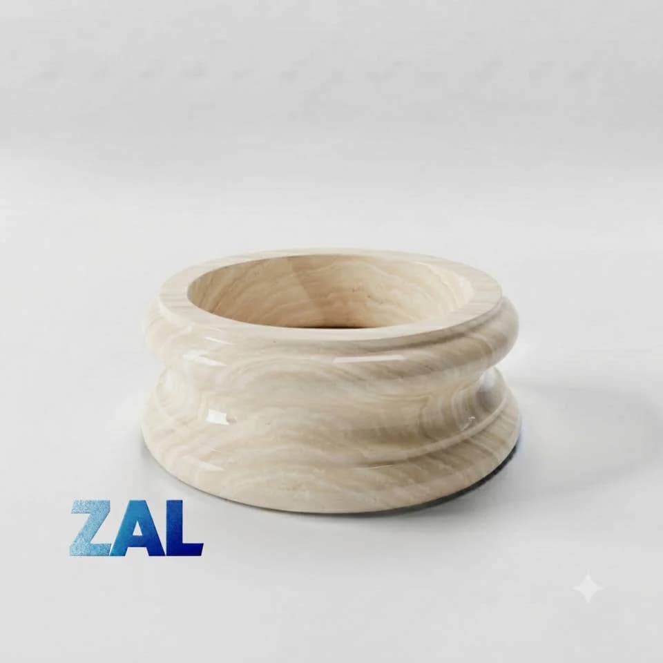 پایه ستون سنگی تراورتن کرم طرح A
