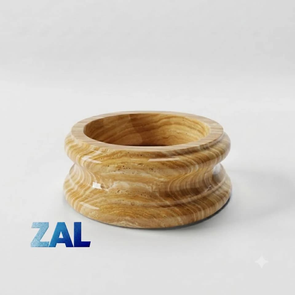 پایه ستون سنگی تراورتن عسلی طرح A