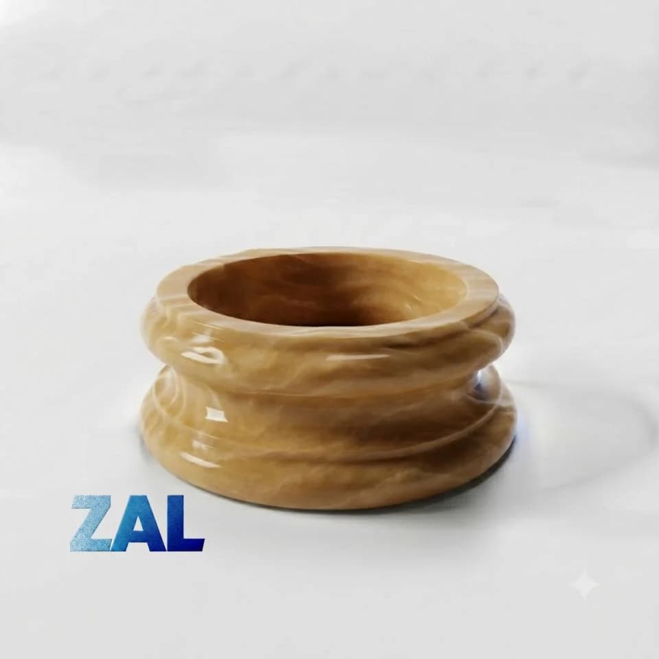 پایه ستون سنگی تراورتن عسلی طرح A — تصویر ۲