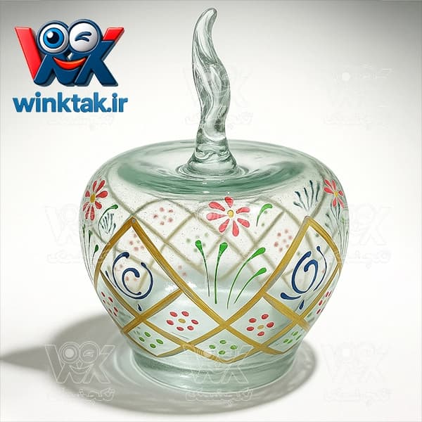 سیب شیشه ای دست ساز دکوری — تصویر ۲