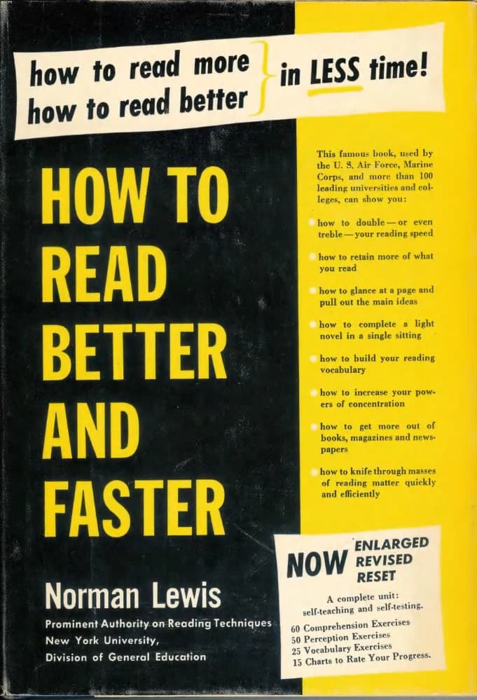 کتاب How to Read Better and Faster (چگونه بهتر و سریع‌تر بخوانیم) نسخه انگلیسی PDF | نورمن لوئیس (Norman Lewis)