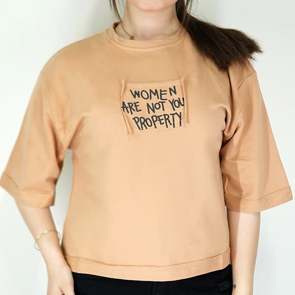 تیشرت باکسی WOMEN ARE NOT YOUR PROPERTY کد 569
