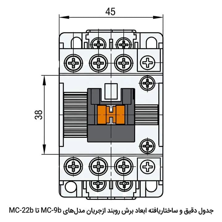 کنتاکتور 18 آمپر 7.5 کیلوات، بوبین 220 VAC،برند LS مدل MC-18b — تصویر ۶