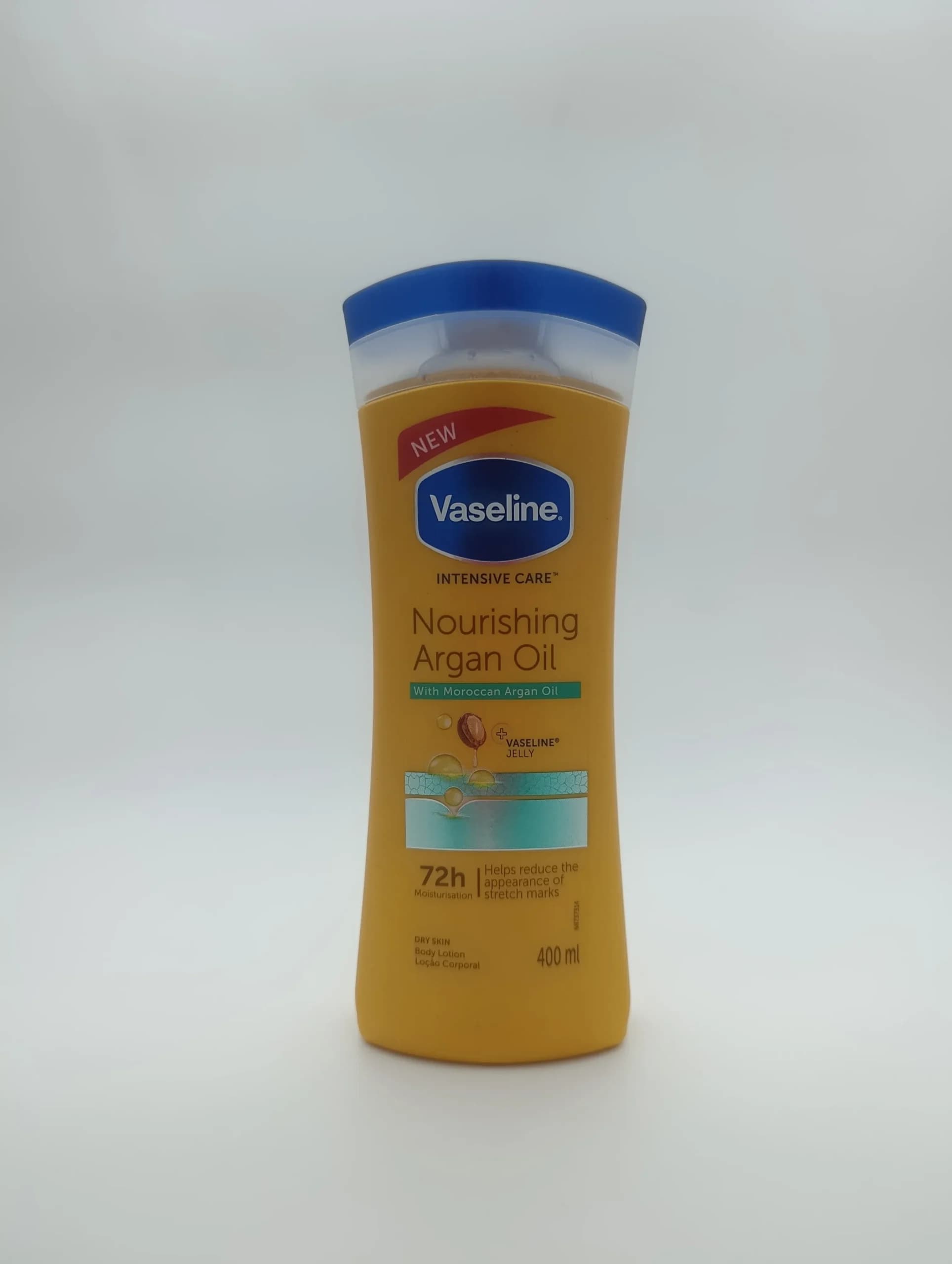 لوسیون بدن روغن آرگان وازلین Vaseline مدل Nourishing Argan Oil حجم ۴۰۰ میل | آبرسان ۷۲ ساعته و ضد ترک پوستی (اصل)