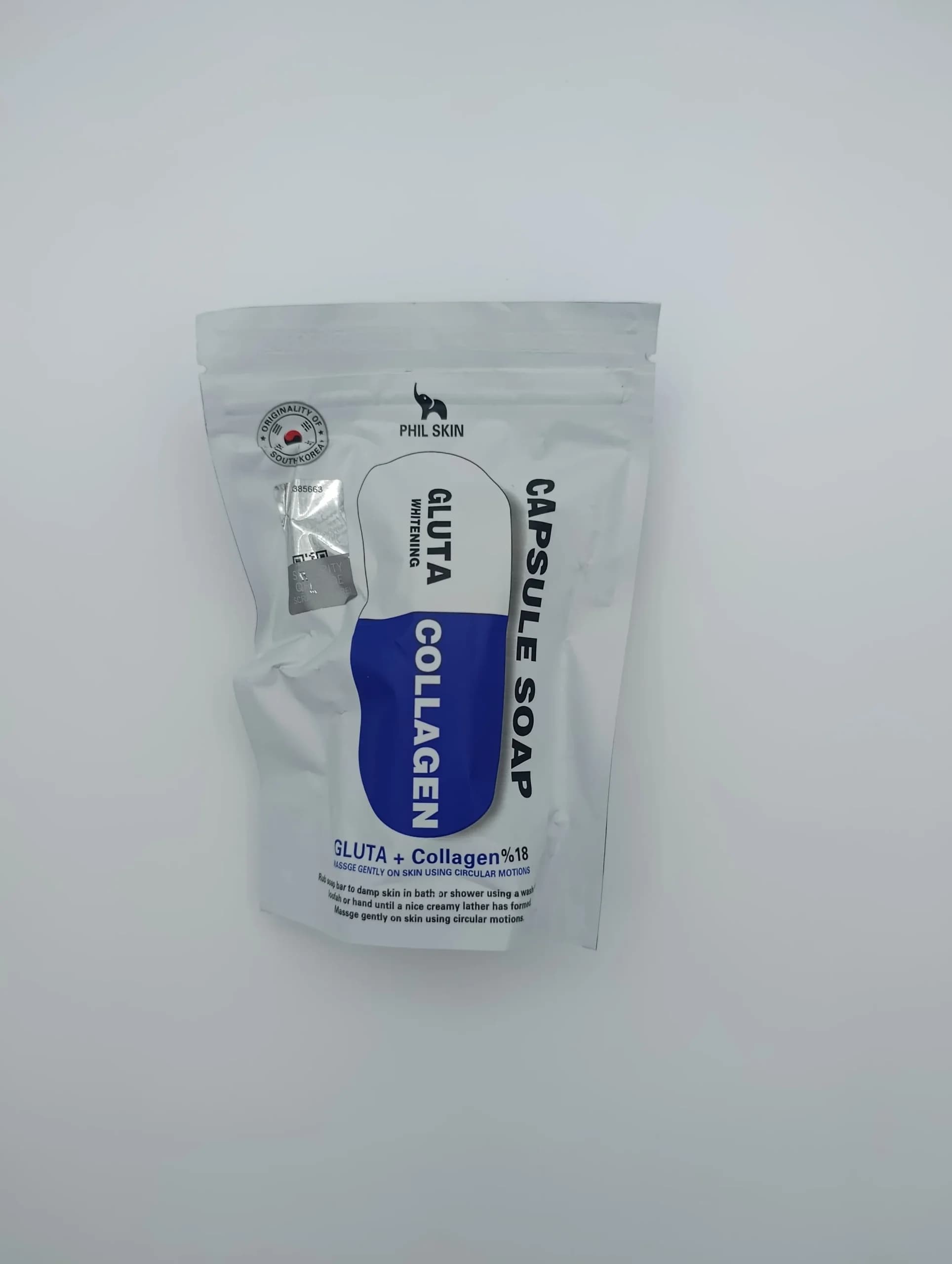 صابون کپسولی گلوتا و کلاژن فیل اسکین PHIL SKIN | آبرسان عمیق، جوان‌ساز و لیفت‌کننده پوست (اورجینال کره)