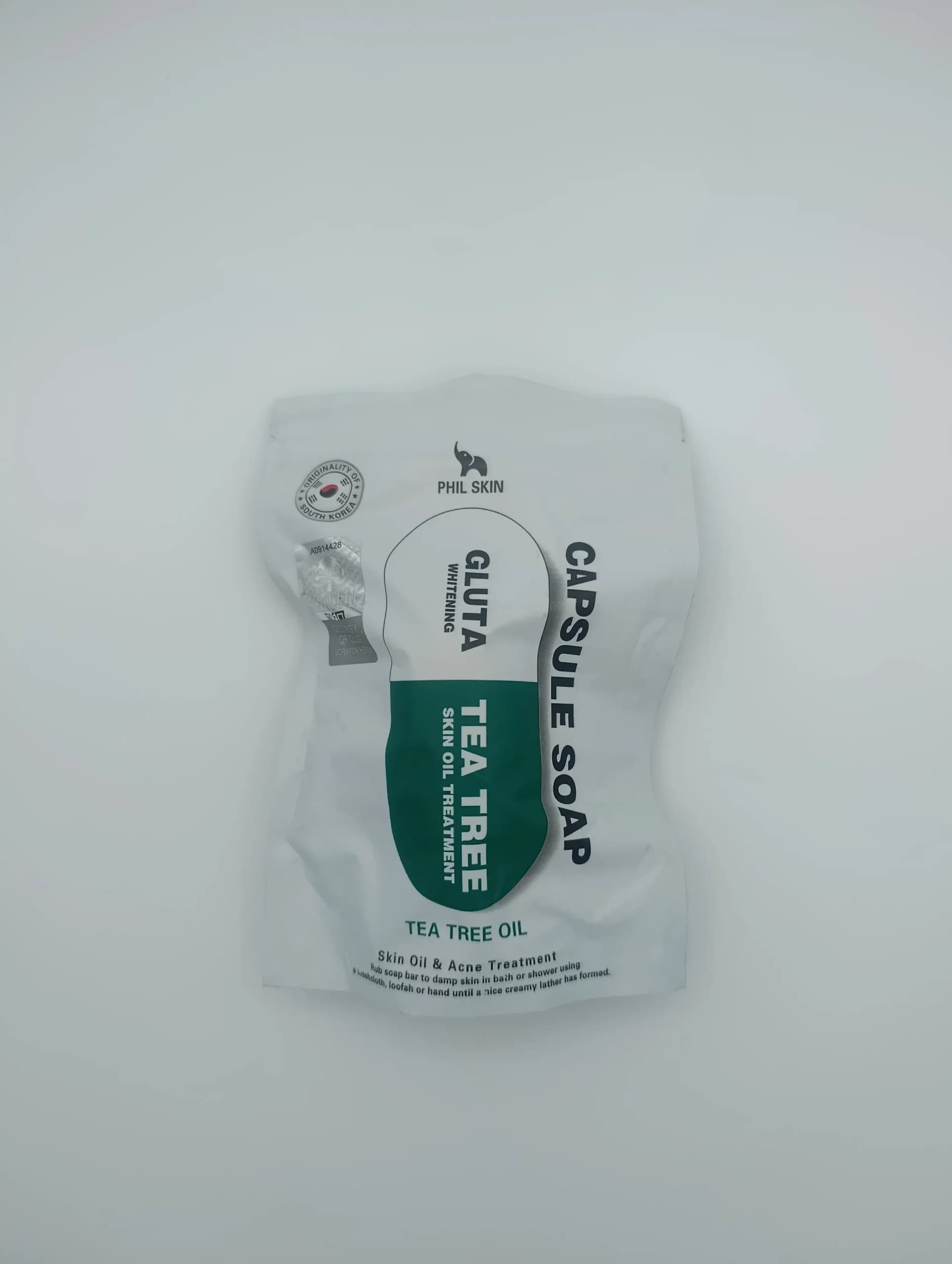صابون کپسولی چای سبز و گلوتاتیون فیل اسکین PHIL SKIN | ضد جوش، کنترل چربی و روشن‌کننده (اورجینال کره)