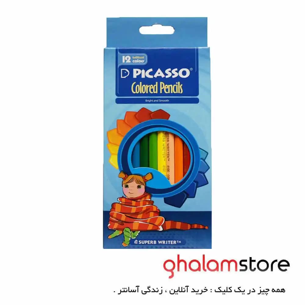 مداد رنگی 12 رنگ مقوایی پیکاسو — تصویر ۲