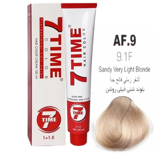 رنگ مو سون تایم شماره 9.1F (AF.9) | حجم 100 میل | بلوند شنی خیلی روشن