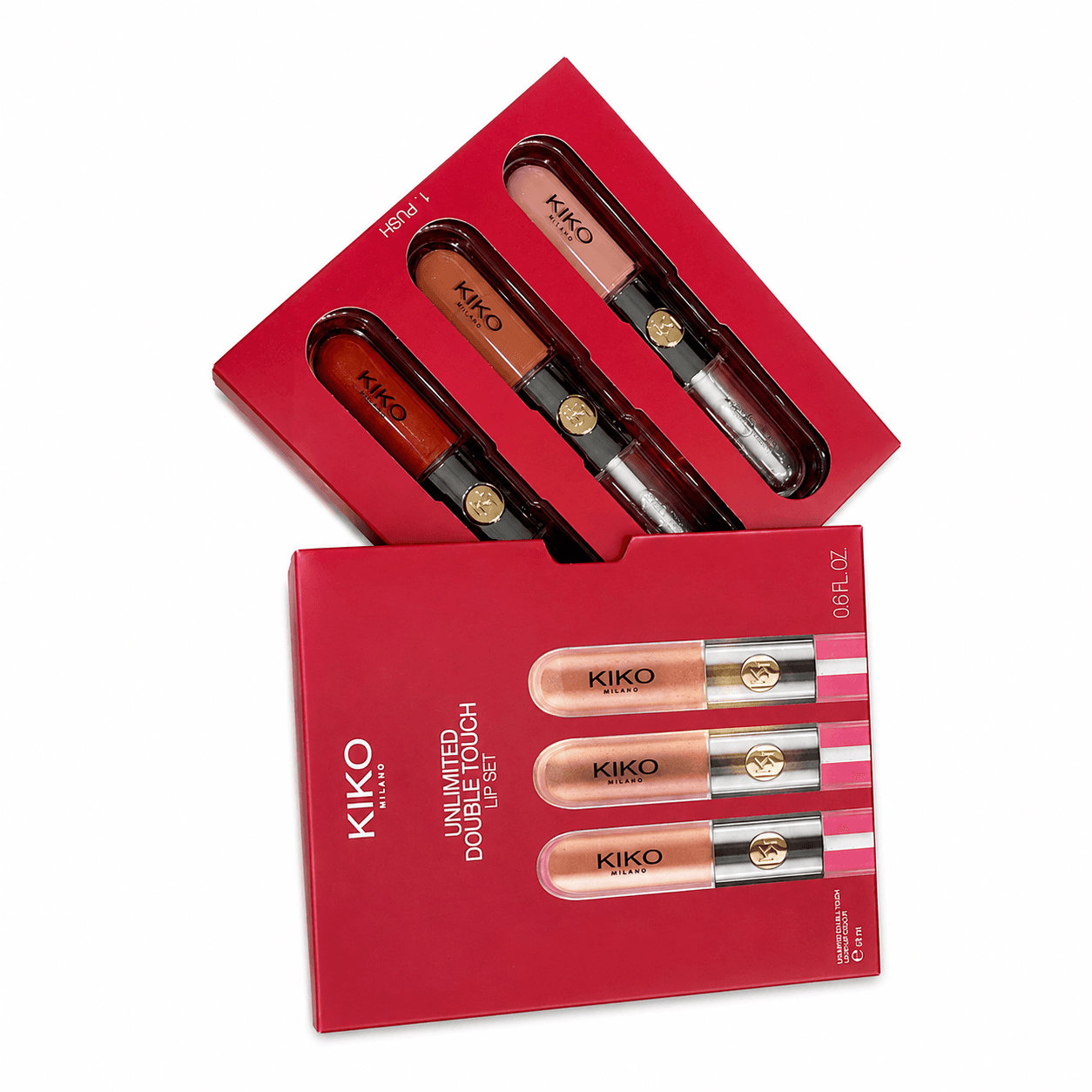 ست رژ لب و لیپ گلاس کیکو میلانو KIKO Unlimited Double Touch Lip Set سه عددی