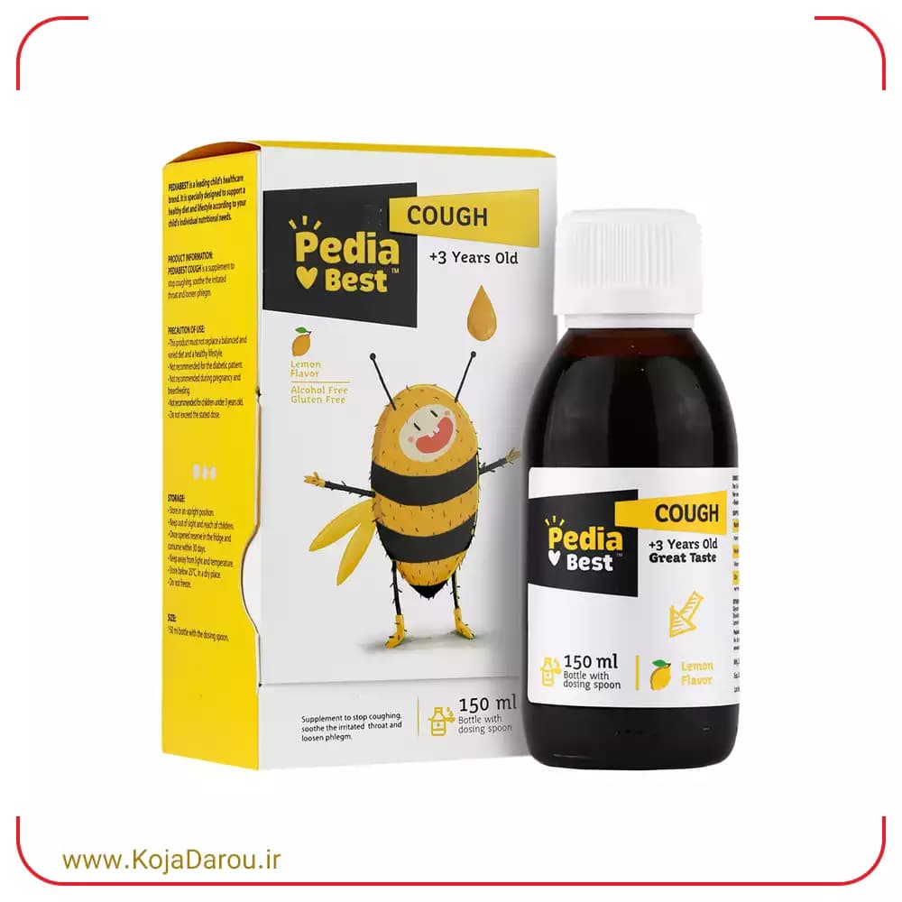 شربت کاف پدیابست با طعم لیمو Pedia Best Cough حجم 150 میلی لیتر