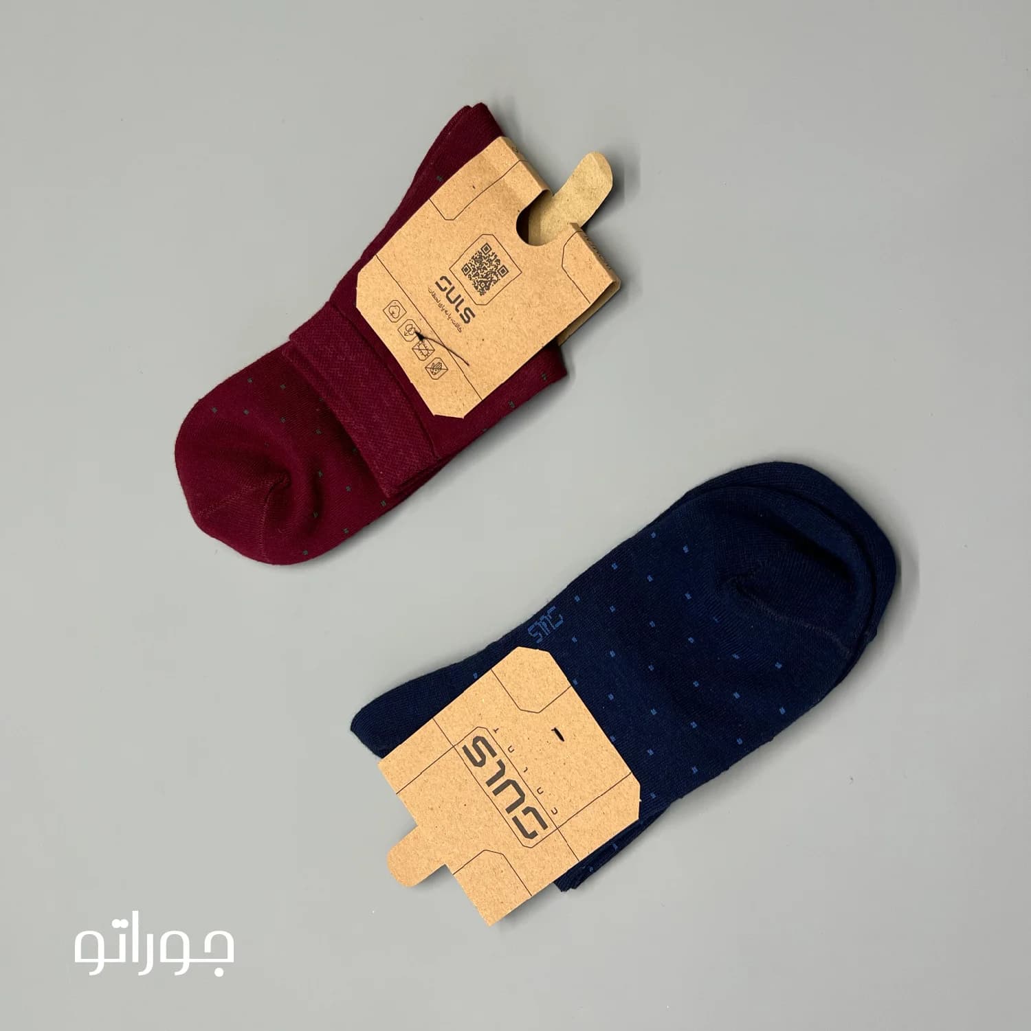 جوراب ساقدار نخ پنبه کالات مدل خالدار