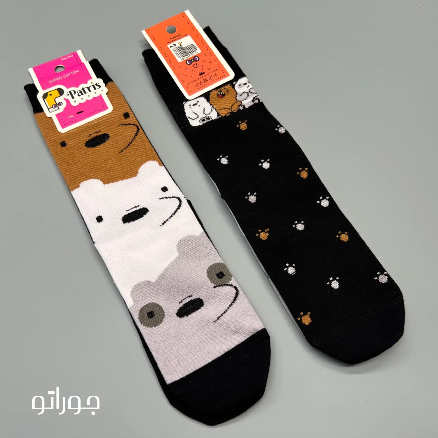 جوراب ساقدار نخ پنبه پاتریس مدل سه خرس