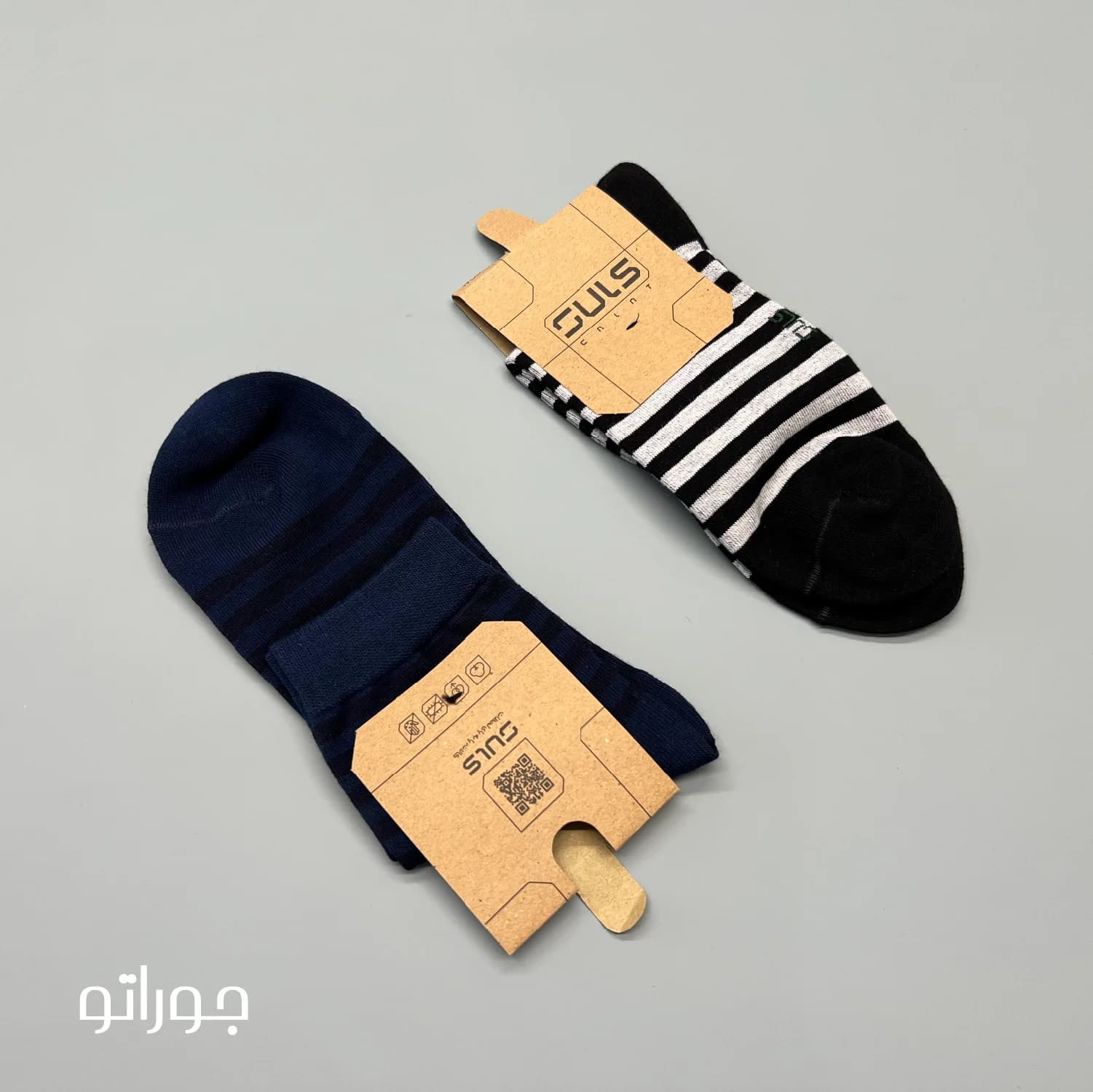 جوراب ساقدار نخ پنبه کالات مدل رینگی