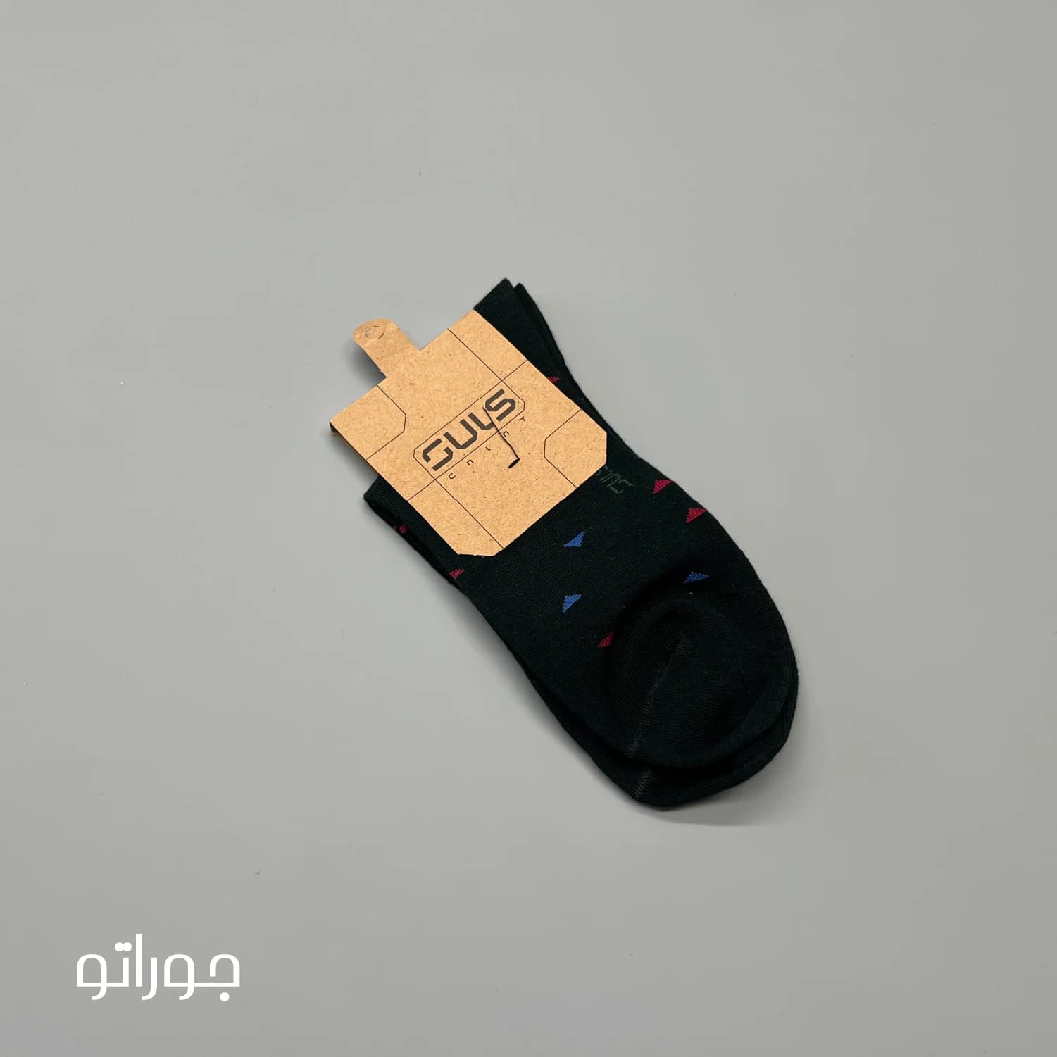 جوراب ساقدار نخ پنبه کالات مدل مثلثی مشکی