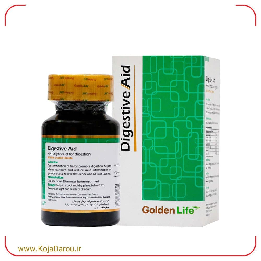 قرص دایجستیو اید گلدن لایف Digestive Aid بسته 60 عددی