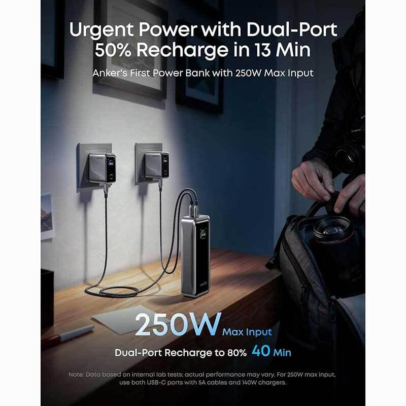 پاور بانک فست شارژ انکر Prime A110AH11 PD 140W ظرفیت 26250 میلی آمپر ساعت — تصویر ۵